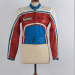 Vintage Giudici Red Blue White Leather Jacket