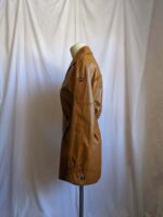 Vintage Leopard Hand Painted Tan Leather Jacket
