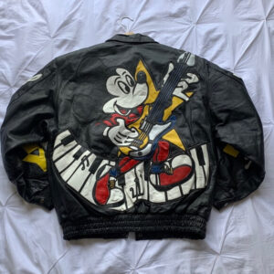 Vintage Mickey Mouse Music Leather Jacket