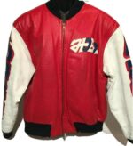 Vintage Peace Graffiti USA Eagle Bomber Leather Jacket
