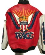 Vintage Peace Graffiti USA Eagle Bomber Leather Jacket