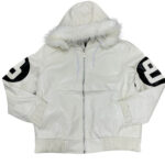 White 8 Ball Robert Phillipe Jacket with Fur Hood