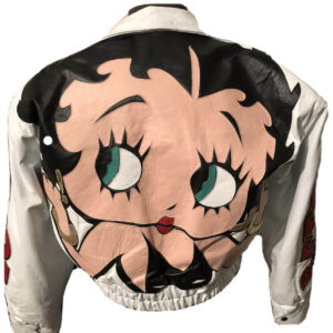 White Betty Boop Vintage Leather Jacket