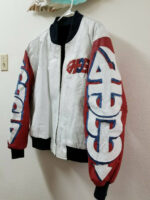 White Vintage Peace Graffiti USA Eagle Bomber JacketWhite Vintage Peace Graffiti USA Eagle Bomber Jacket