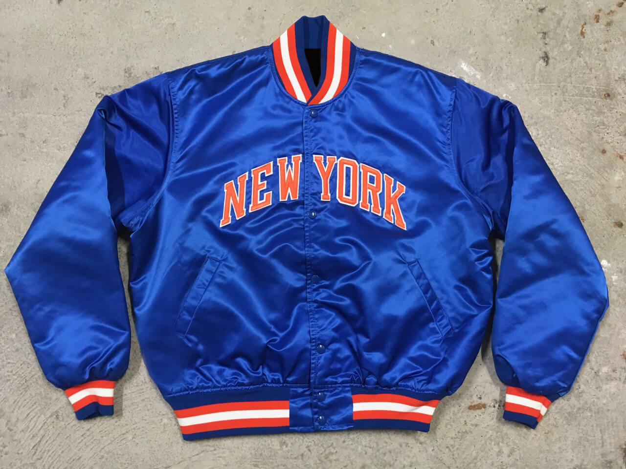 Maker of Jacket Men Jackets Vintage 90s Baseball New York Knicks Satin