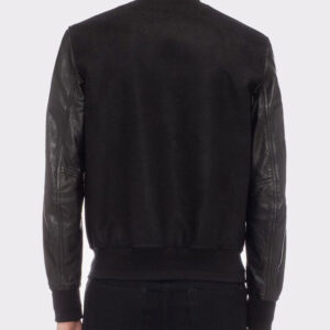 Black Skull Embroidered Varsity Jacket