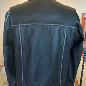 Harley Davidson Black and Orange Leather Jacket