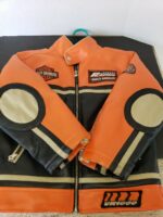 Harley Davidson No.1 Black Orange Race Leather Jacket