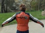Harley Davidson Racing Black Orange Leather Jacket