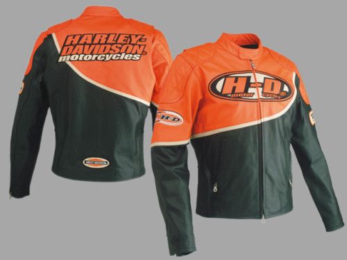 Harley Davidson Speed Black Orange Racing Leather Jacket Harley Davidson Speed Black Orange Racing Leather Jacket