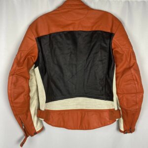 Harley Davidson Star Orange Black Racing Leather Jacket