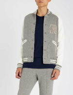 Ralph Lauren Grey Varsity Patch Letterman Jacket