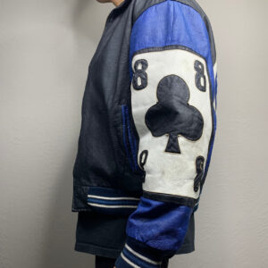 Vintage Blue Ace of Spade Michael Hoban Leather Jacket