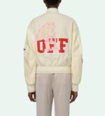 Beige Multi Patches Varsity Jacket
