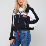 Black Gigi Hadid Speed Windbreaker Jacket
