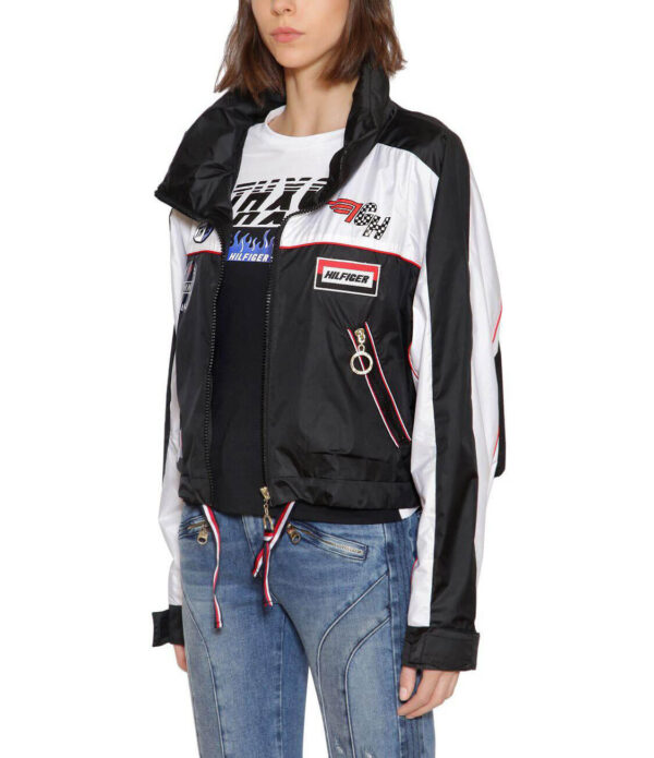 Black Gigi Hadid Speed Windbreaker Jacket