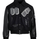 Black Golden Ratio Varsity Baseball Jacket