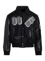 Black Golden Ratio Varsity Baseball Jacket