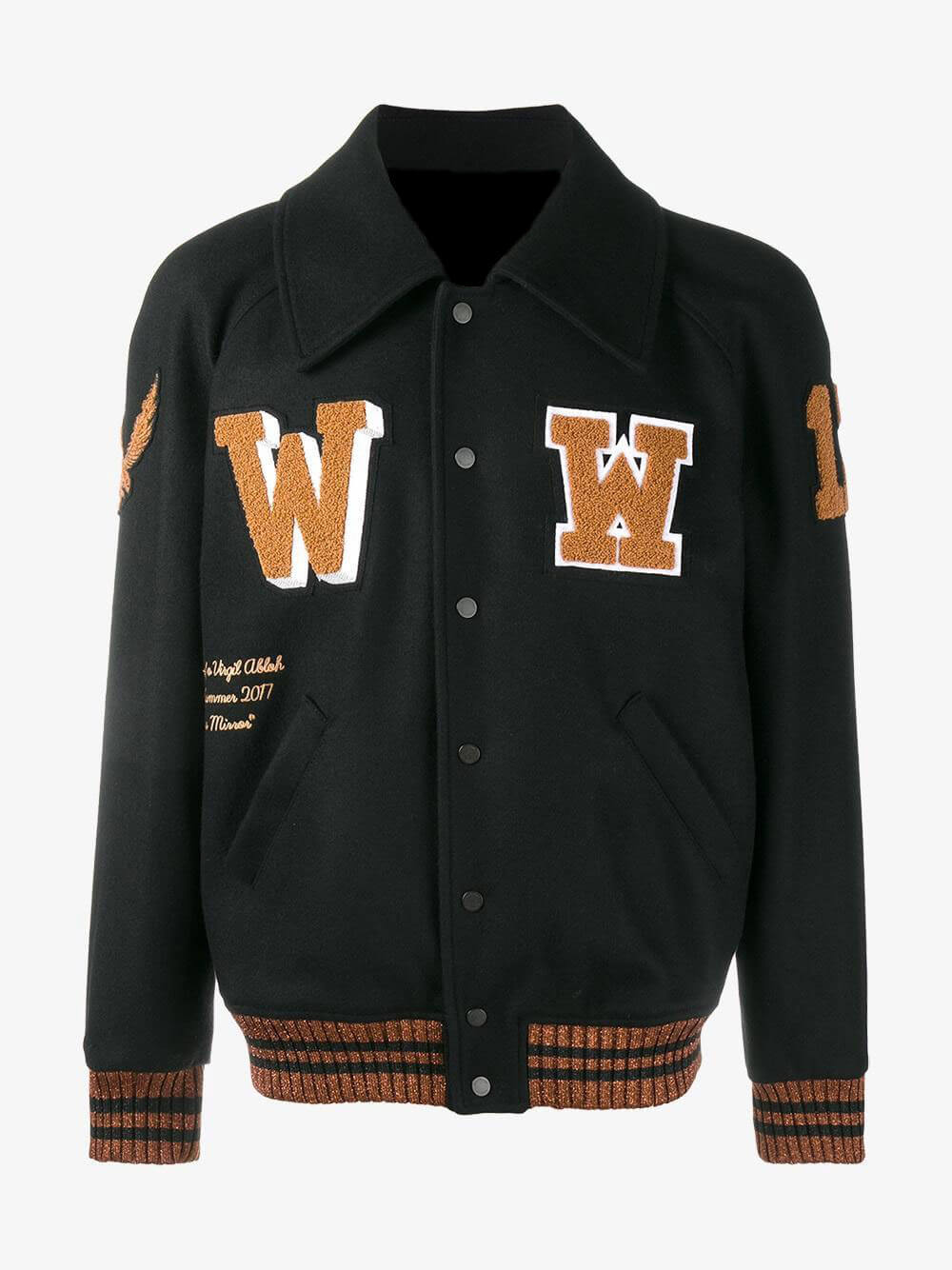 Black letterman jacket clearance with white detailing