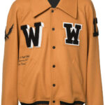 Brown Wool Patched Logo Varsity Jacket