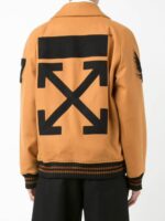 Brown Wool Patched Logo Varsity Jacket