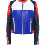 Gigi Hadid Color Block Speed Leather Jacket