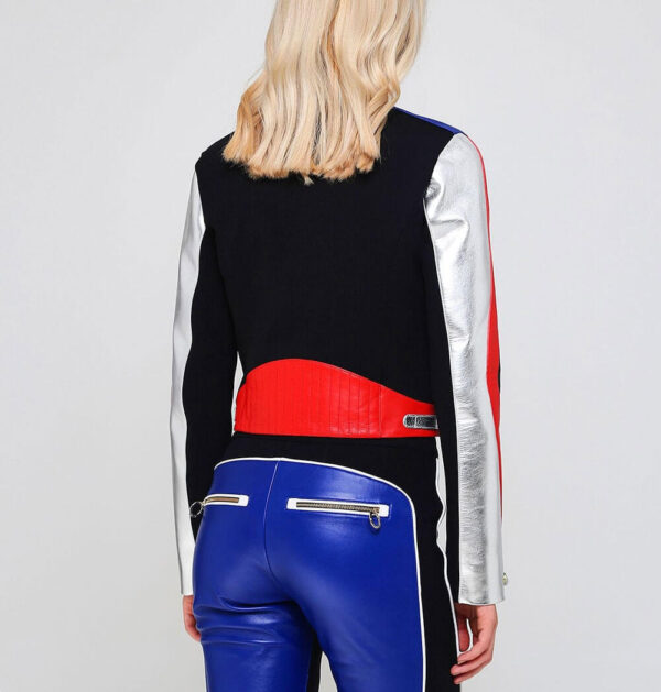 Gigi Hadid Color Block Speed Leather Jacket