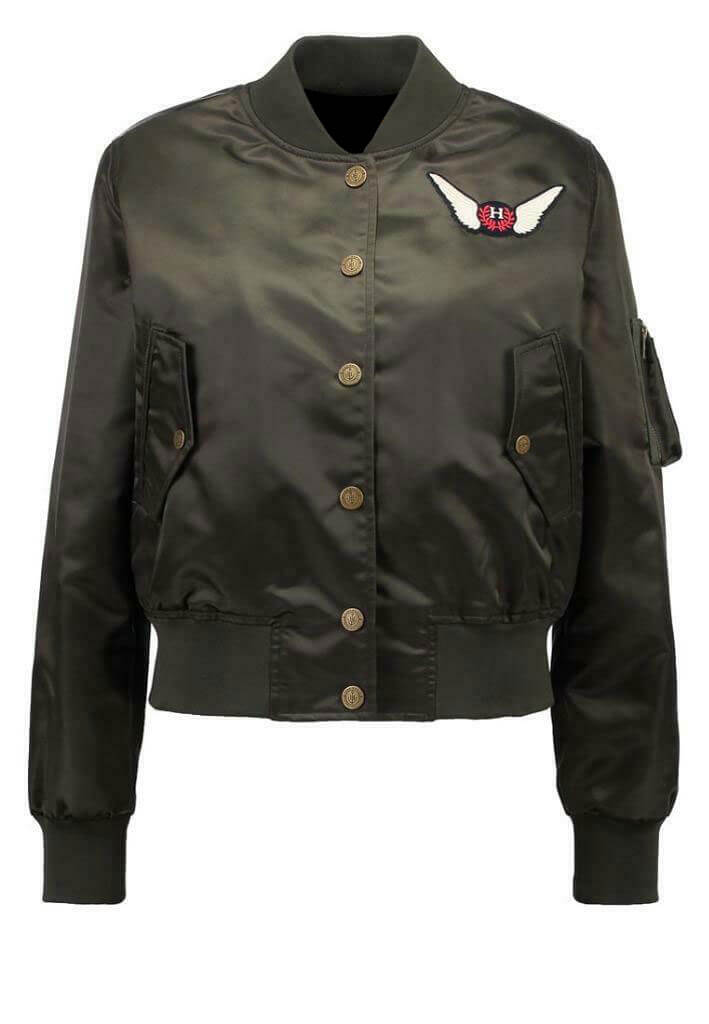 Gigi Hadid Embroidered Black Bomber Jacket (2) Gigi Hadid Embroidered Black Bomber Jacket