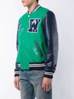 Green Eagle Logo Impressionism Varsity Bomber Jacket