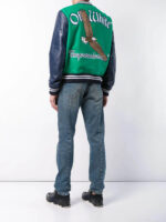 Green Eagle Logo Impressionism Varsity Bomber Jacket