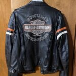 Harley Davidson Leather Black Orange Riding Jacket