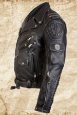 Black Harley Davidson Racing Biker Leather Jacket