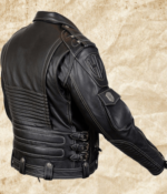 Black Harley Davidson Racing Biker Leather Jacket