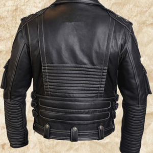 Black Harley Davidson Racing Biker Leather Jacket