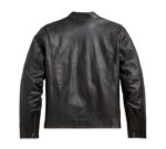 Black Harley Davidson Sleeve Stripe Leather Jacket