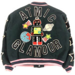 Black Hysteric Glamour Atomic Robot Varsity Jacket