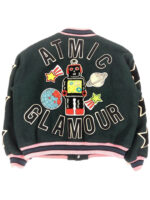 Black Hysteric Glamour Atomic Robot Varsity Jacket