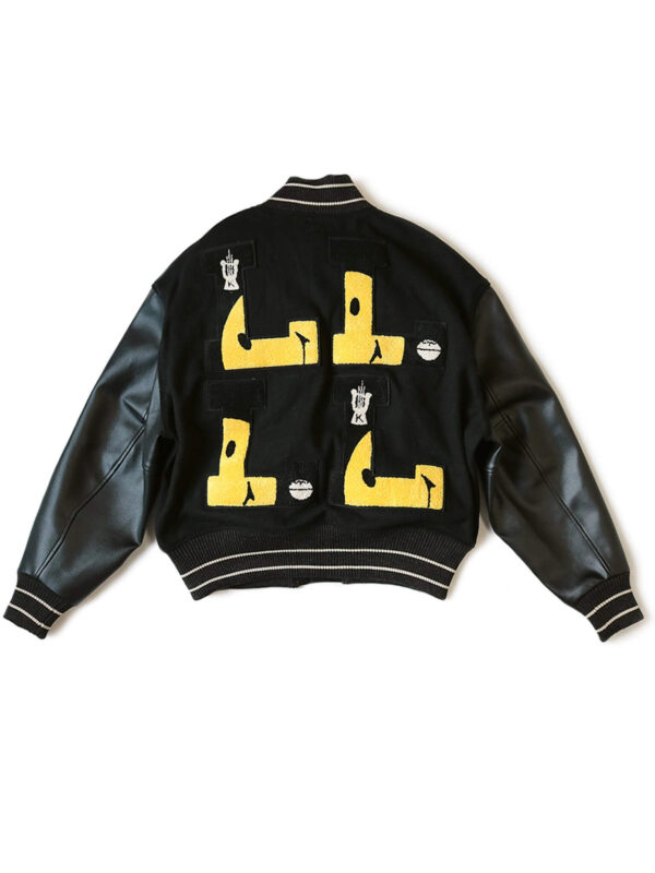 Black L Five 40s Varsity Letterman Jacket