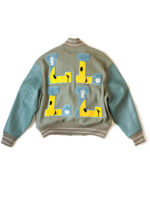 Grey Blue L Five 40s Varsity Letterman Jacket