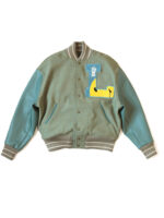Grey Blue L Five 40s Varsity Letterman Jacket