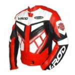 Orange V Rod Harley Davidson Motorcycle Leather Jacket