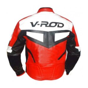 Orange V Rod Harley Davidson Motorcycle Leather Jacket