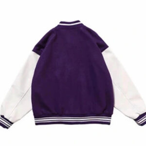 Purple Skeleton Bone Patch Varsity JacketPurple Skeleton Bone Patch Varsity Jacket