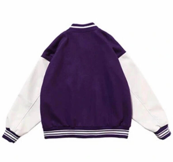 Purple Skeleton Bone Patch Varsity JacketPurple Skeleton Bone Patch Varsity Jacket