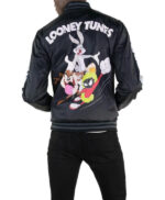 Vintage Looney Tunes Leather Bomber Jacket