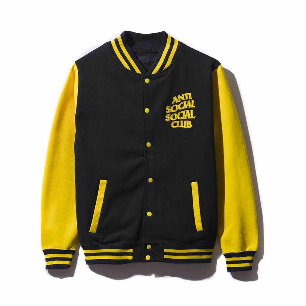 Anti social social best sale club varsity jacket