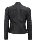 Black Amy Fitted Leather Jacket