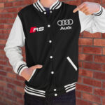 Black Audi Sports Baseball Varsity Jacket