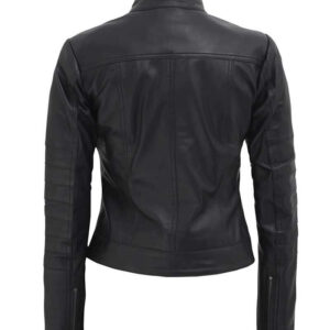 Black Cafe Racer Leather Jacket