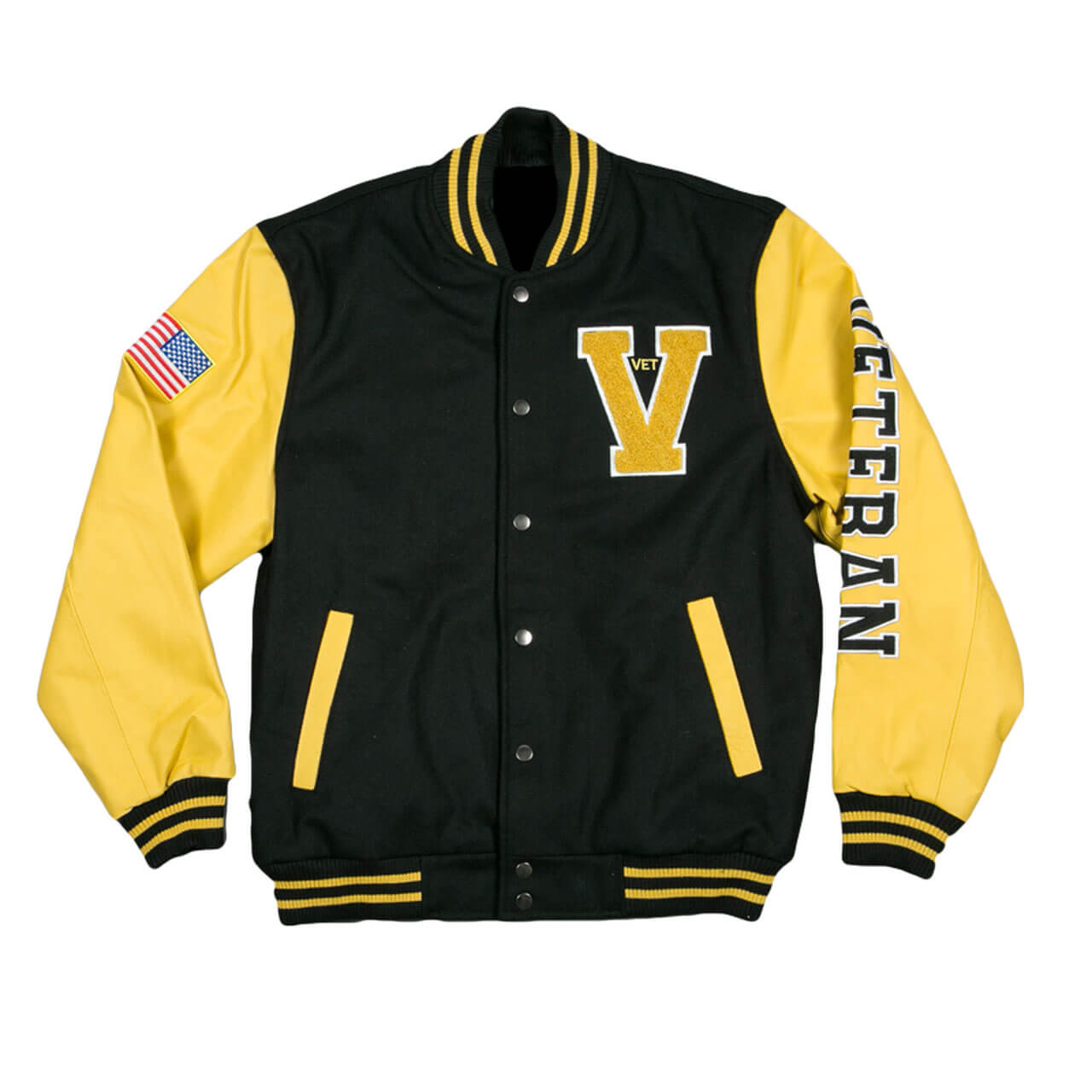 Black Gold Vietnam Vet Veteran Varsity Jacket